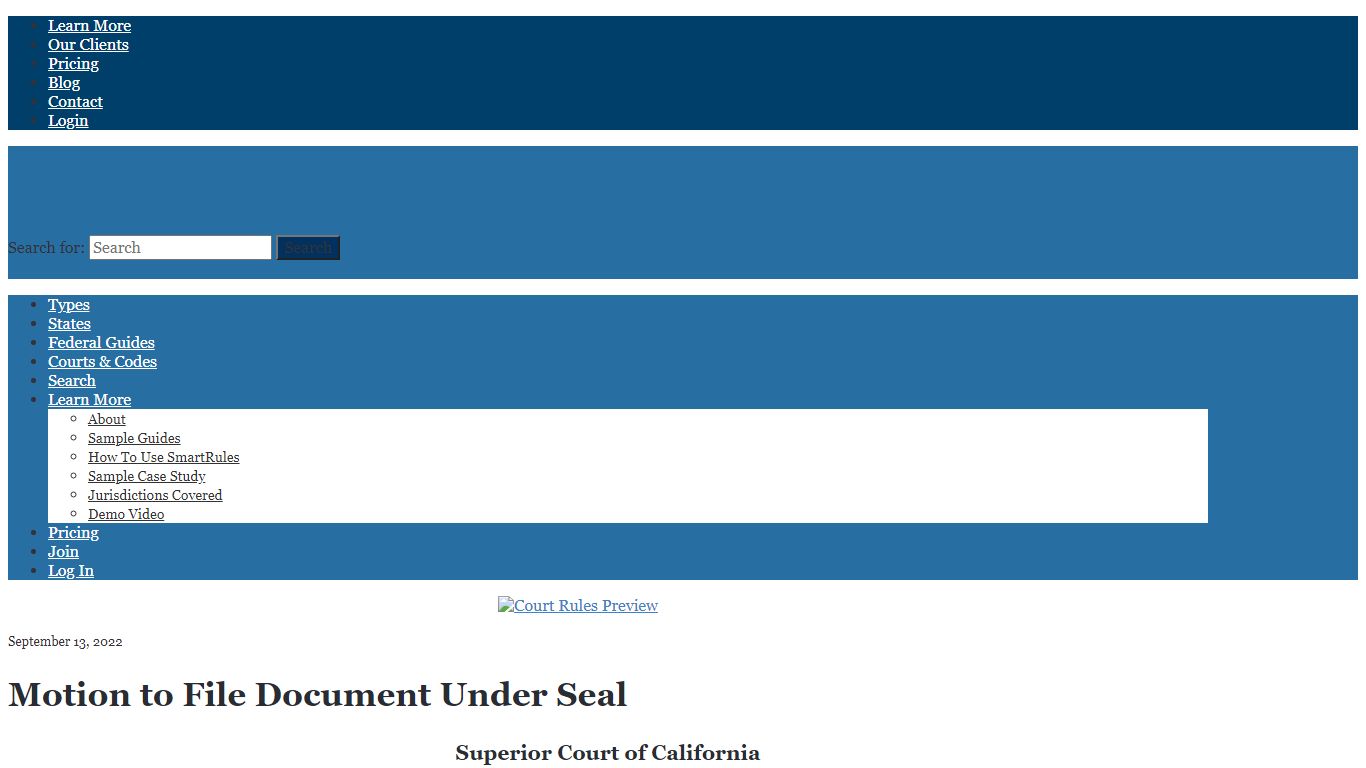 Motion to File Document Under Seal - California Los Angeles Superior ...