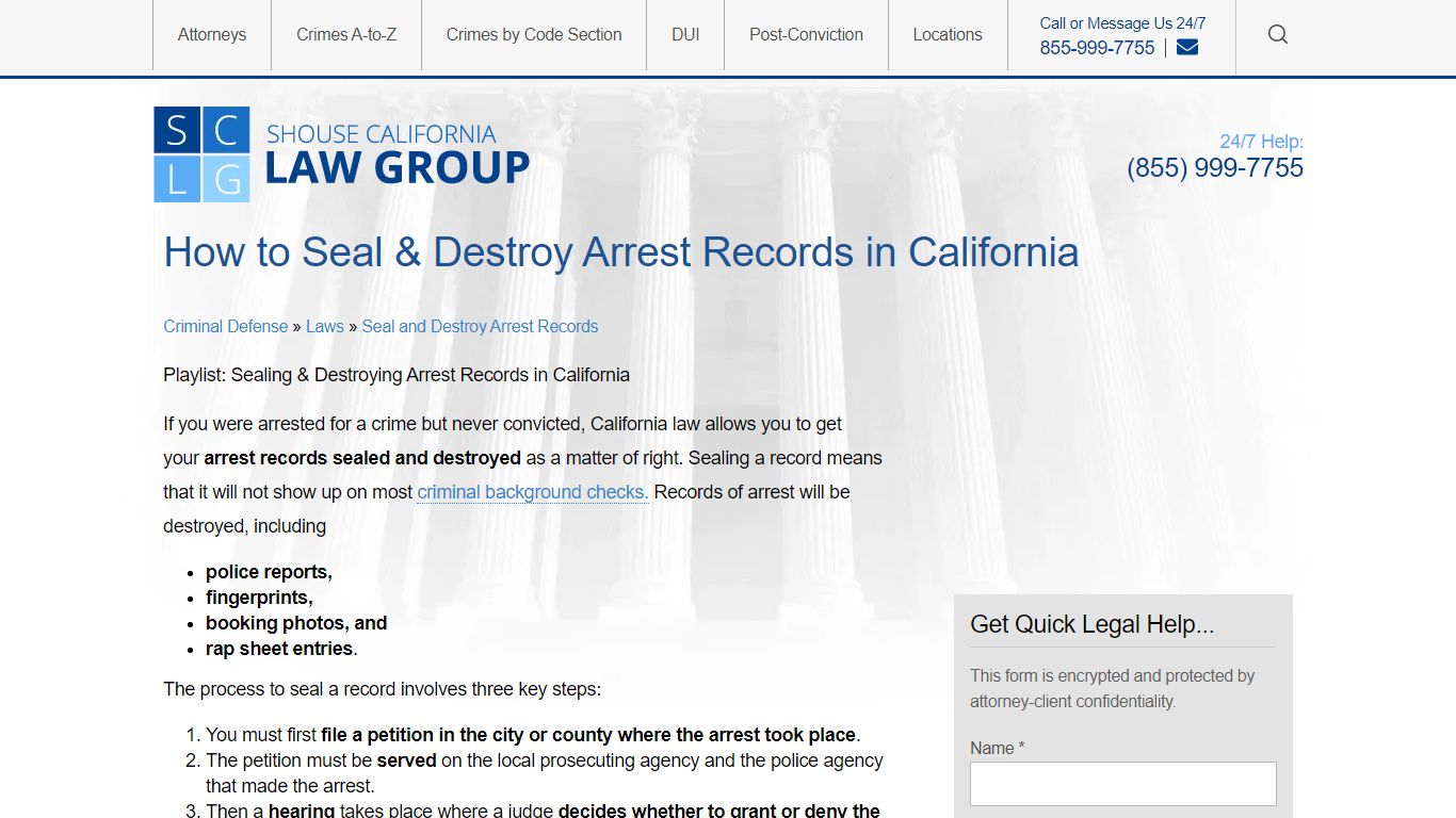 How to Seal & Destroy Arrest Records in California - Shouse Law Group
