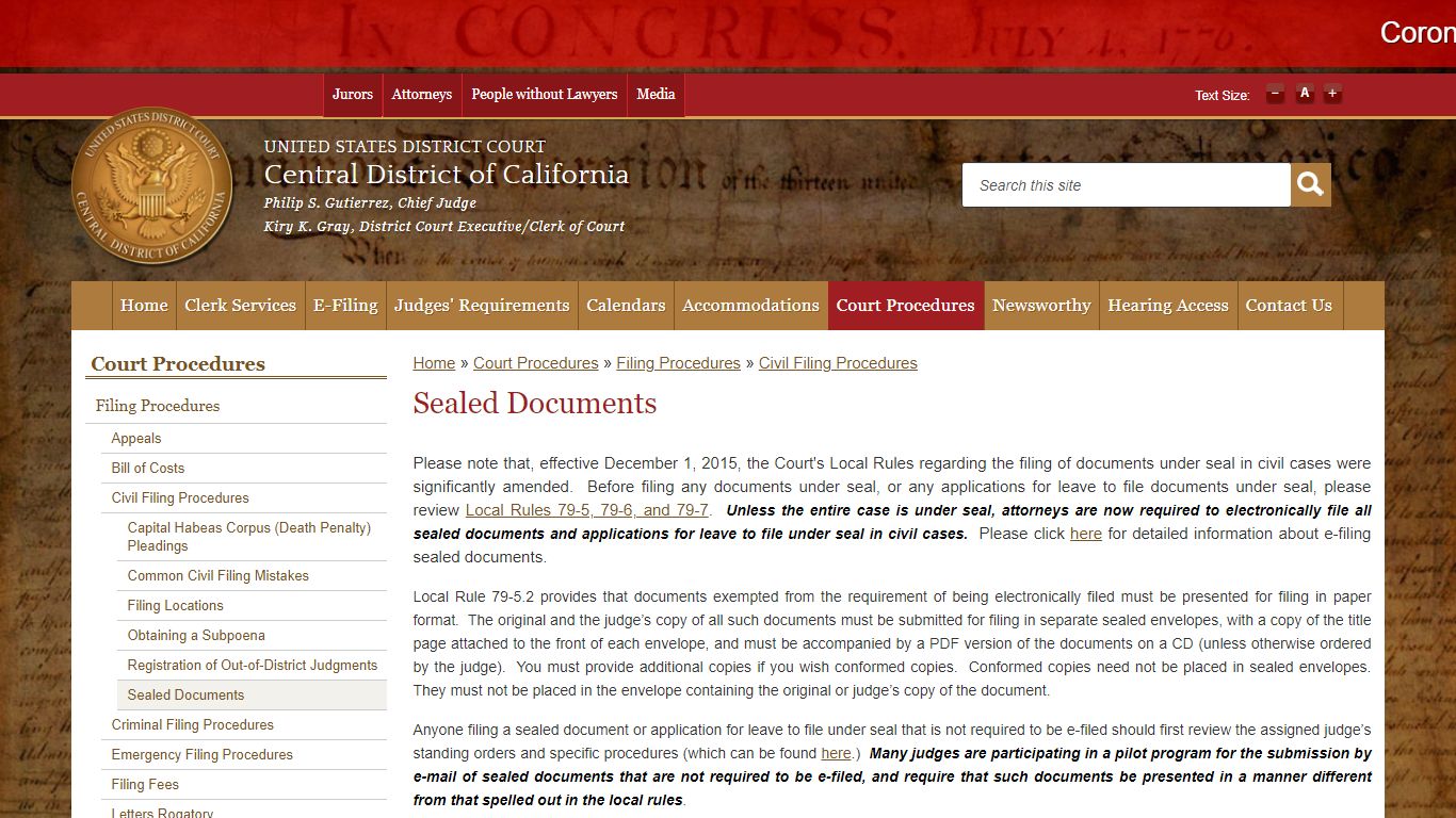 Sealed Documents | Central District of California | United States ...